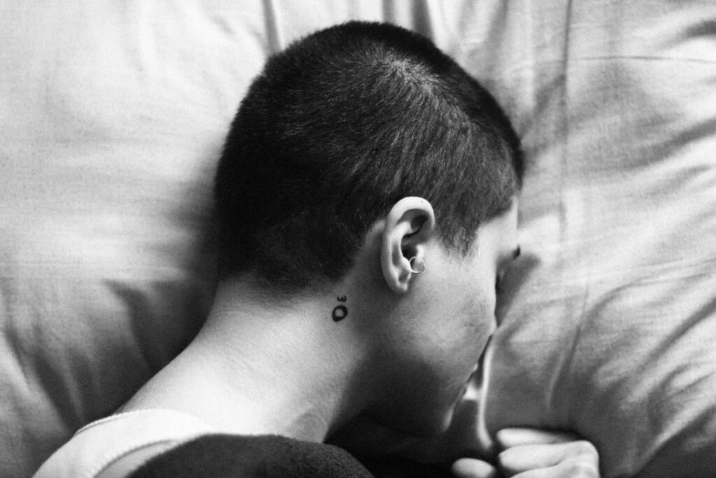 portrait endormi sur un coussin