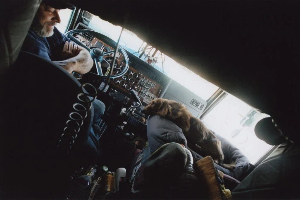 vue depuis une cabine d'un camionneur