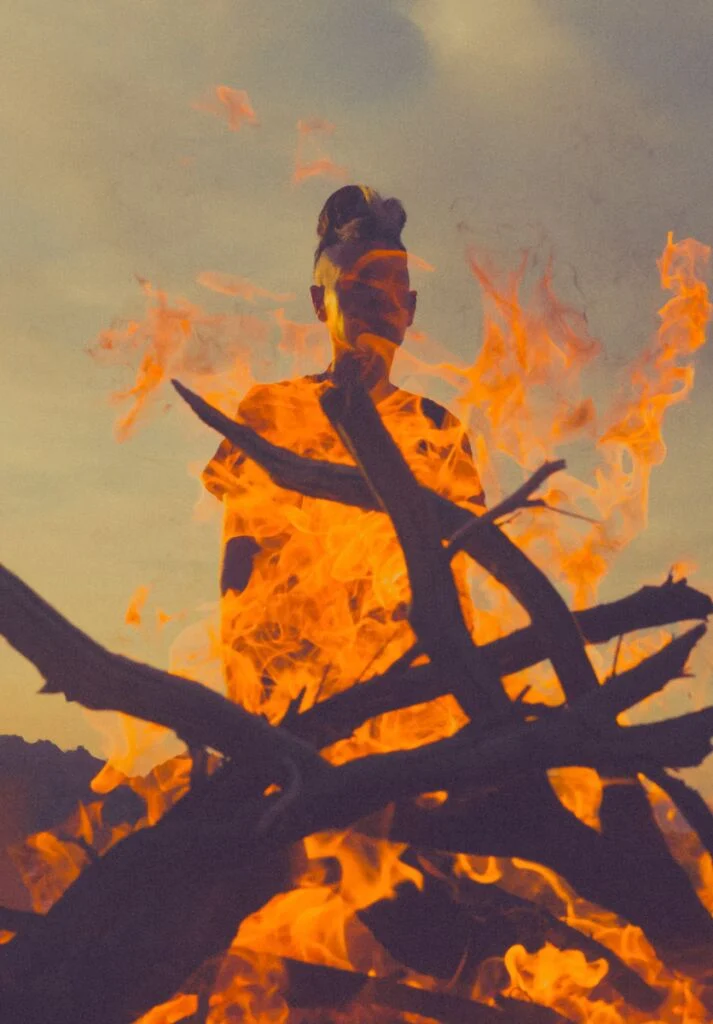 Personne en feu