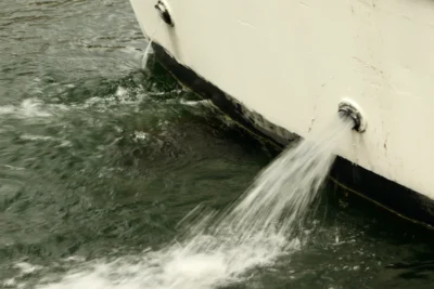 Francoise · 13/09/2025 · 3840 x 2560 Cette photographie met en scène le **sujet principal** d’un bateau dont seule la coque blanche et la poupe sont visibles. La **composition** est centrée sur une **jetée d’eau** créée par le mouvement du navire.Le **cadrage** est serré, isolant cette partie dynamique. La **lumière**, diffuse et grise, suggère un temps couvert ou une ambiance brumeuse. Les **couleurs dominantes** sont des tons froids : blanc, gris et bleu-vert de l’eau agitée.Le **style** est réaliste et documentaire, capturant un instant brut. L’**ambiance** est calme mais dynamique, évoquant la puissance discrète du bateau en navigation.