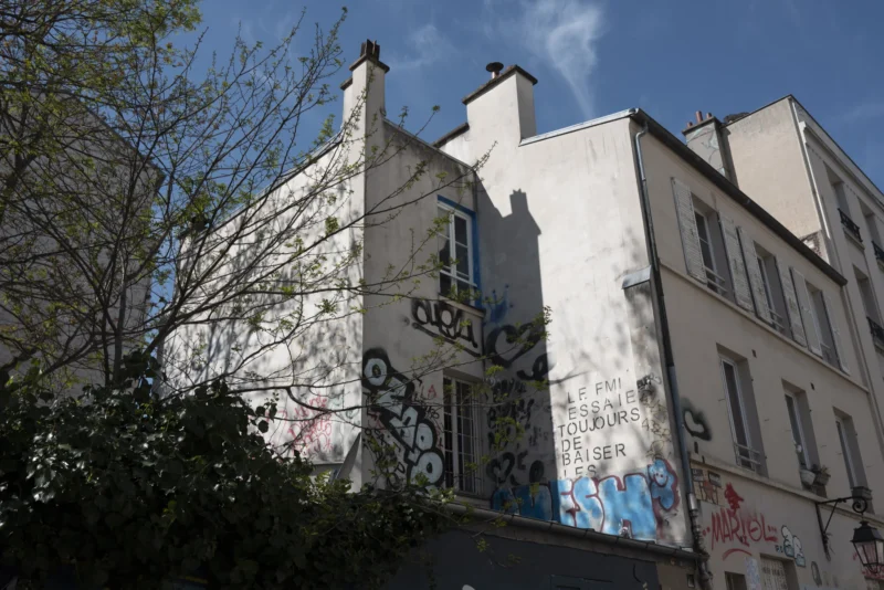 Jean-Philippe · 14/04/2026 · 7616 x 5088 Cette photographie montre un immeuble ancien partiellement recouvert de graffitis. Le sujet principal est le bâtiment, dont la façade blanche contraste avec les tags colorés et les éléments architecturaux classiques.La composition met en valeur la verticalité de l’immeuble, avec un cadrage serré qui isole la structure. La lumière naturelle, vive et légèrement contrastée, souligne les détails des graffitis et des moulures.Les couleurs dominantes sont les tons blancs et gris de l’immeuble, rehaussés par les teintes vives des tags (bleu, rouge, noir). Le style est urbain et street art. L’ambiance est à la fois mélancolique et dynamique, mêlant ancienneté et modernité.