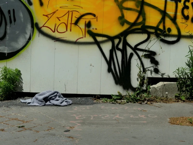 Marine · 14/06/2026 · 4000 x 3000 Cette photographie met en scène un mur tagué comme sujet principal. La composition montre des graffitis colorés, principalement jaunes et noirs, avec des motifs stylisés et des lettres stylisées. Au premier plan, une paire de baskets abandonnées attire l’attention.Le cadrage est serré, centré sur le sol et le bas du mur. La lumière semble naturelle, avec des ombres douces. Les couleurs dominantes sont les tons vifs des graffitis contrastant avec le gris du sol et le blanc du mur.L’ambiance est urbaine et décontractée, évoquant un lieu abandonné ou peu fréquenté. Le style est réaliste et documentaire.
